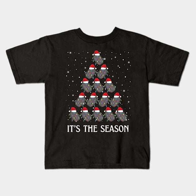 Hockey Christmas Tree It's The Season Funny Hockey Lover Kids T-Shirt by egcreations